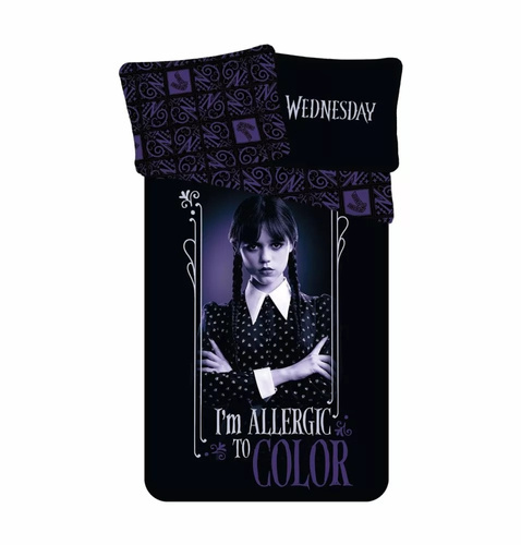 JF24 Wednesday Lenjerie de pat bumbac pentru copii Jerry Fabrics negru violet