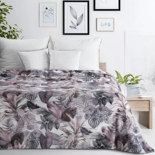 Davos 2 Cuvertura de pat frunze Eurofirany mov gri