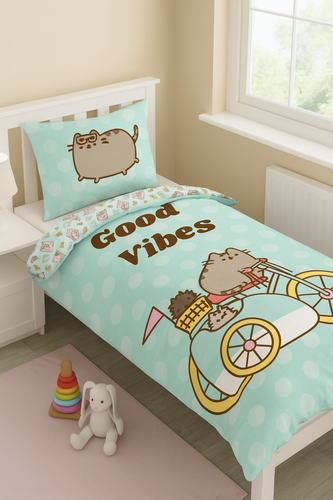 Lenjerie de pat din bumbac Pusheen menta – Halantex PUS-2705BL