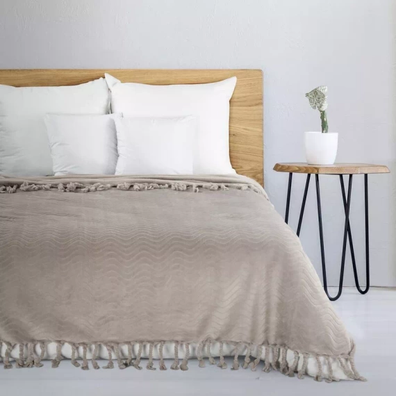 Emma Patura cuvertura de pat cu franjuri Eurodraperii bej