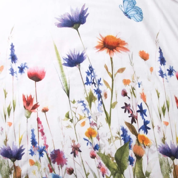 31512/1 Set de lenjerie de pat din flanel Flanellove Darymex flori albe colorate - set, 100% bumbac, călduroasă și moale