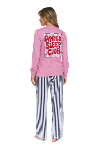 Doctor Nap 7523 Apres Sleep Pijamale damă 100% bumbac roz cu dungi