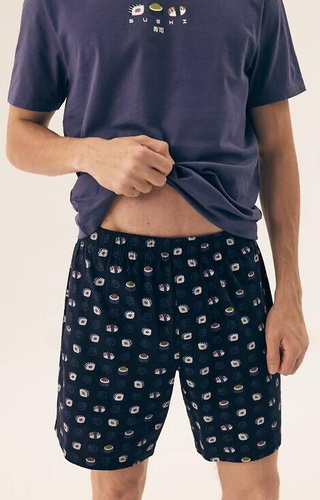 42606 Sake Pijamale pentru bărbați Core Henderson - albastru oțel