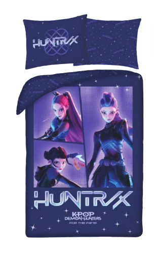 Halantex Lenjerie de pat din bumbac K-POP Demon Hunters 03 140x200 70x90 Albastru închis