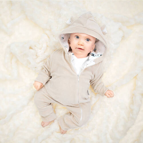 141293 Clovn din catifea cu captuseala Nicol - bej