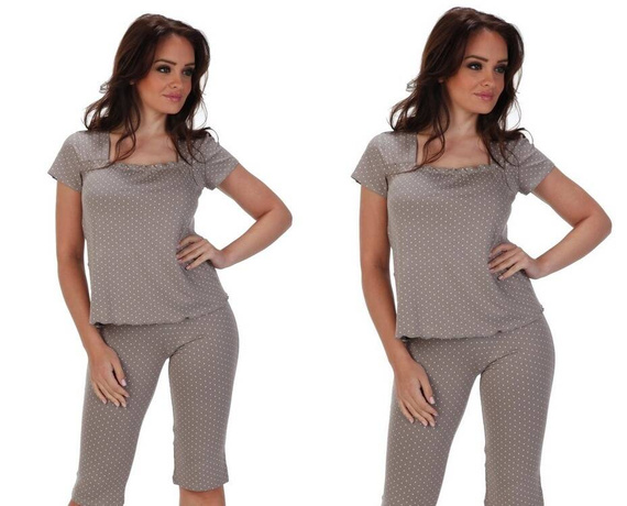 pijama de damă 919 Dots - mocca