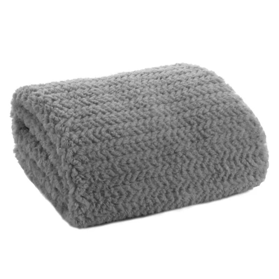 Pătură Laris, cuvertură de pat din microfibră, Europerdele, argintiu