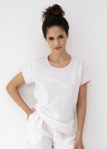 Pijama damă Lexie Sensis 100% bumbac cu pantaloni lungi roz