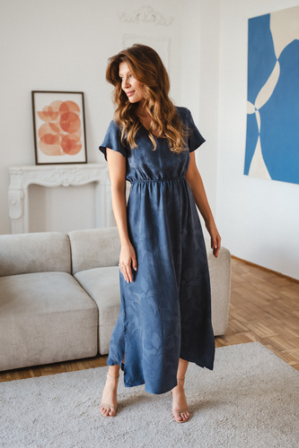 Rochie de sarcină și alăptare Milk & Love Lovely Dress Long bleumarin