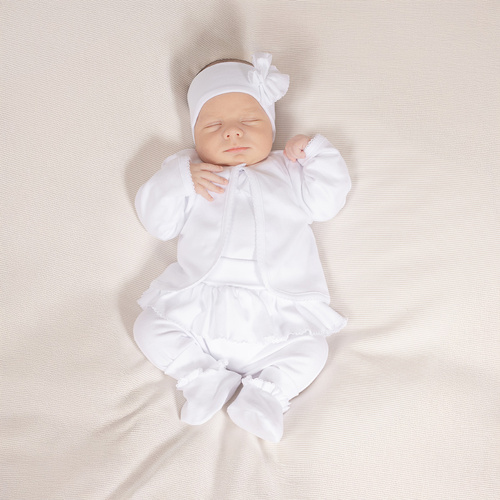 169061 Set de botez Nicol 5 piese - alb