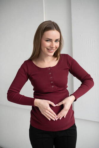 Tummy Bluza de maternitate si alaptare Milk&Love visiniu