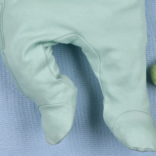 Salopă pentru bebeluși ABN-5568 Dino Explorer Nini Mentă | Bumbac organic, închidere cu capse