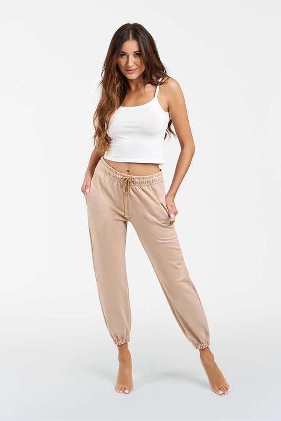 Pantaloni de trening Viva Fashion pentru femei - bej 