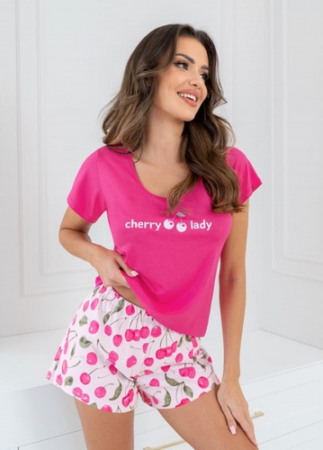 Pijamale dama Cherry Short Donna - fucsia