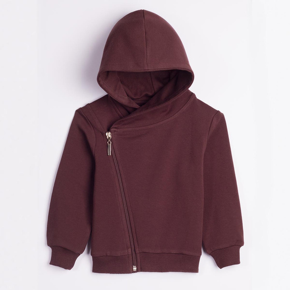 227276 Nicol BENEK Bluza băieți cu glugă, maro închis, cu fermoar