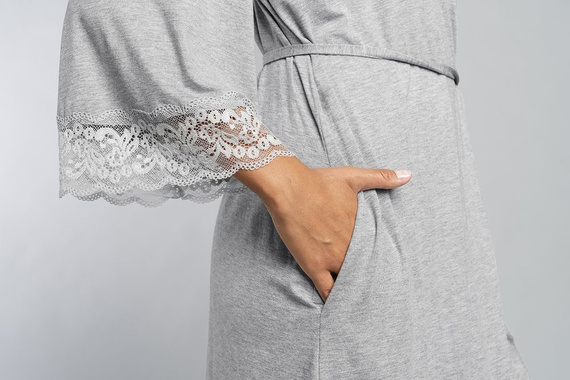 Halat Samaria Italian Fashion cu mânecă 3/4 - gri