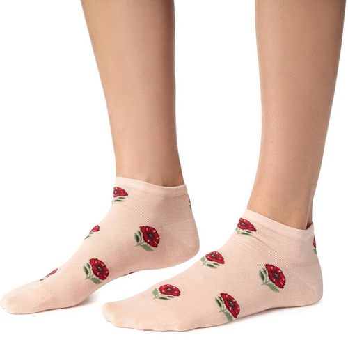 Șosete scurte damă Steven 114 Summer bumbac subțiri pentru sneakers roz deschis 182