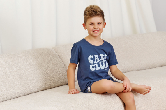 7205 "Cat club" Pijamale pentru copii unisex Doctor Nap - albastru intens