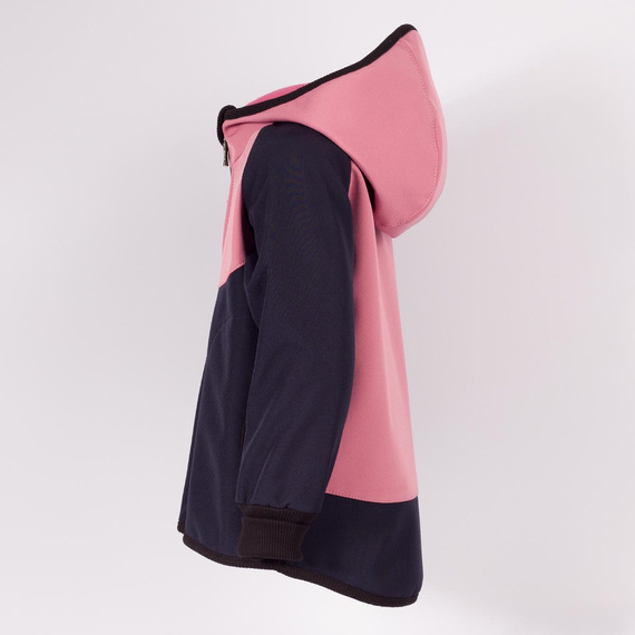 229040 Nicol Geacă softshell pentru copii cu polar, glugă și elemente reflectorizante - roz