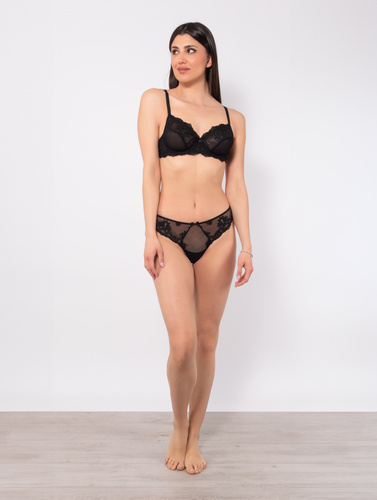 1940 Sutien Glam - tul, moale, cu sârmă, Sielei, negru