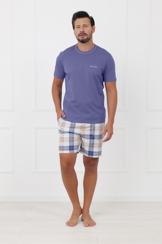 Pijama bărbat Juno Italian Fashion 100% bumbac mânecă scurtă șort