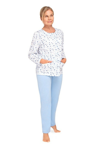 Pijama Damă Maria III 202 Martel 32– 100% Bumbac | Cu Nasturi | Mânecă Lungă & Pantaloni Lungi | Confort Clasic pe Tot Anul