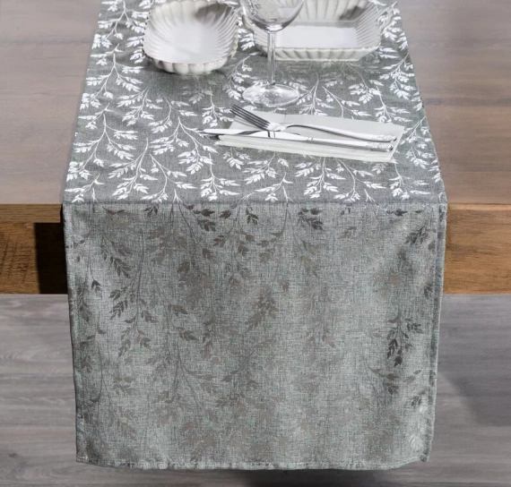 Feta de masa Simona frunze cu imprimeu Eurocortain lucios, argintiu