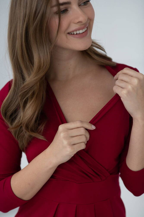 Grow with me Rochie de maternitate si alaptare Milk&Love, visiniu