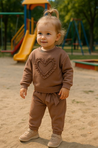 Mia Hanorac pentru copii Bambarillo maro - bumbac și elastan, țesătură moale pentru hanorac | Confort și stil