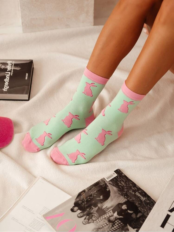 0200-153 Ciorapi dama Rabbit Milena - verde pastel