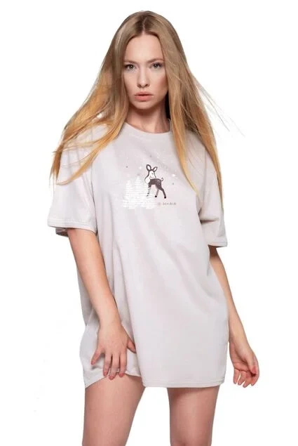 Cămașă de noapte Sensis Deer - bej