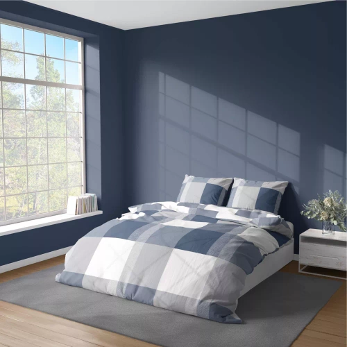 5038 A Lenjerie de pat din microfibră Detexpol albastru