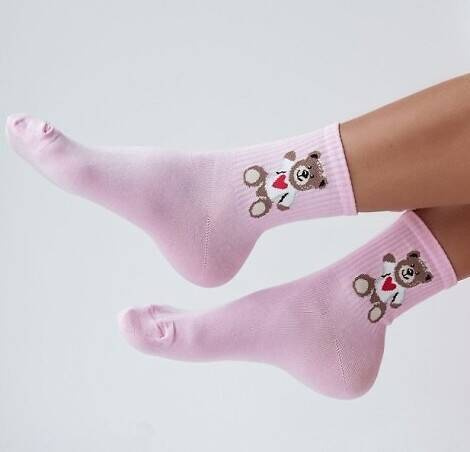 0200-144 Ciorapi dama Ursuletul de plus de Ziua Indragostitilor Milena - roz