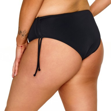 Slip costum de baie Lupoline Bahama negru cu șnur reglabil