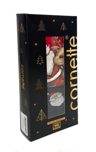 Cornette Gift 914/06 set bărbați de Crăciun boxeri și șosete Moș Crăciun ren