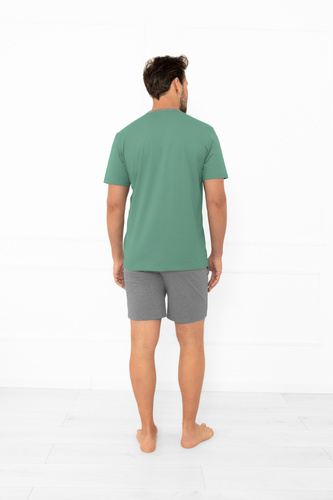 Julius Italian Fashion pijama bărbați salvie - scurt, bumbac, elegant