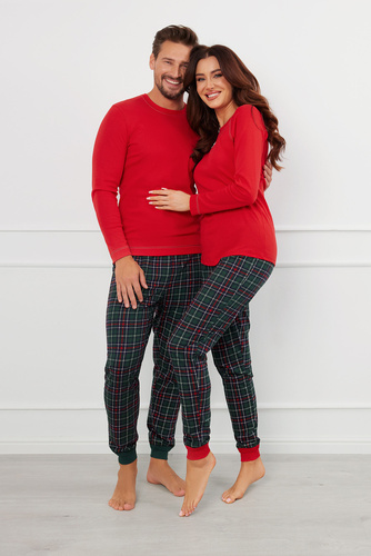 Foggia Pijama de damă cu mânecă lungă, pantaloni lungi Italian Fashion - roșu/print