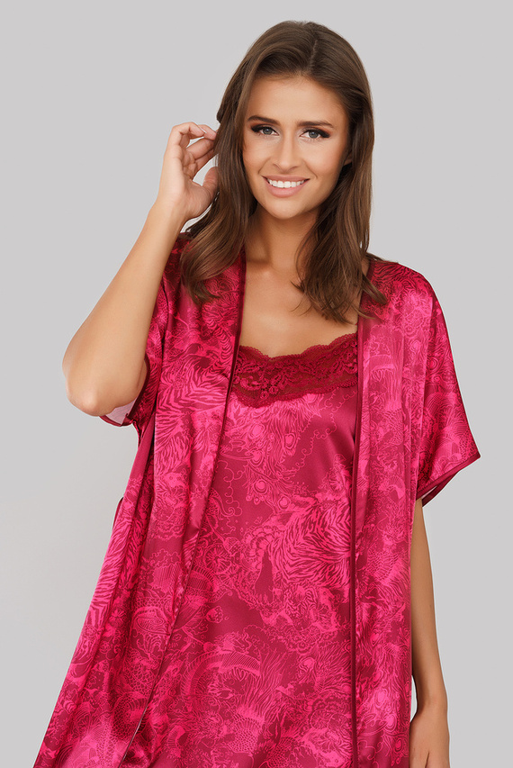 Impresja Halat de baie pentru femei Italian Fashion burgundy