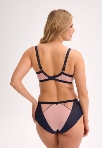 Sutien semi-pătrățit Aina BS 1273 Gaia – Roz și albastru, dantelă, tul, microfibră, susținere perfectă