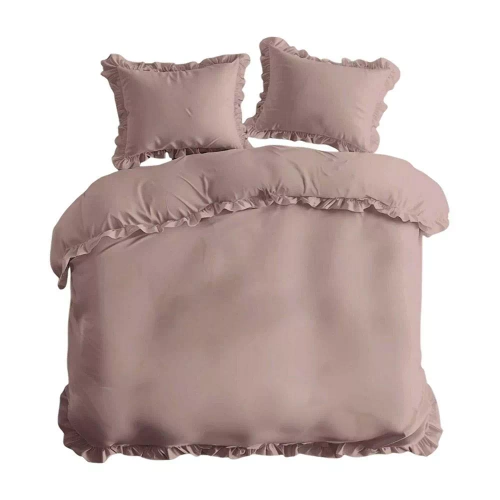 Pure 23 Lenjerie de pat din bumbac monocolor Detexpol roz