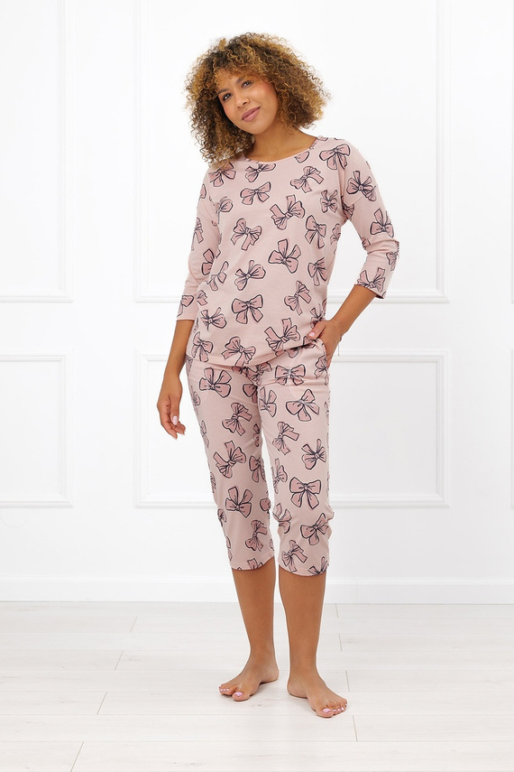 Italian Fashion Silano pijama damă din bumbac mânecă și pantaloni 3/4