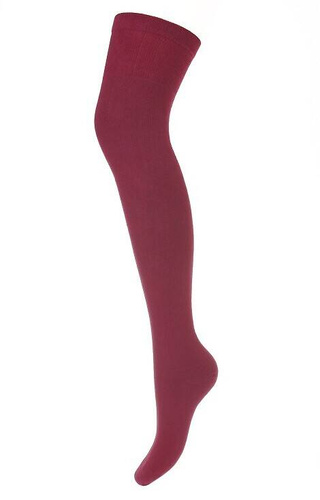 0293 Gładkie Zakolanówki damskie Milena  bordowy