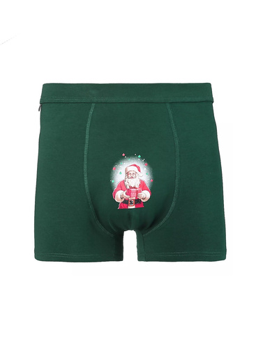 MBX600-356 Boxer Moraj verde – boxeri bărbătești de Crăciun într-o cutie