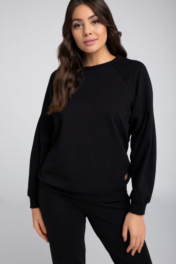 Parma Ladies set cu mânecă lungă, pantaloni Italian Fashion - negru