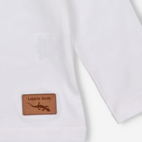 Bluză cu mânecă lungă ecru KAR-3008 Lagarto Verde pentru fete – elegantă, din bumbac, producție poloneză