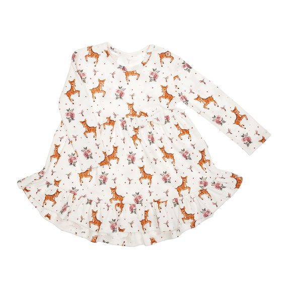 216166 Rochie de fetiță Lala – Nicol, bumbac, mâneci lungi, bej