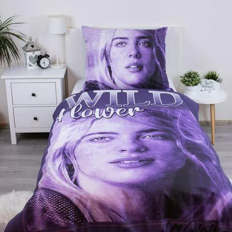 Lenjerie Billie Eilish 140x200 bumbac Jerry Fabrics cu fermoar