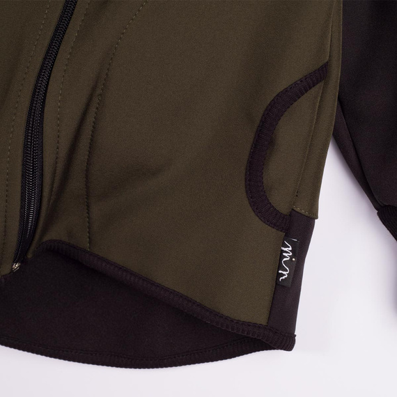 229021 Nicol Geacă softshell pentru copii cu polar, glugă și elemente reflectorizante - khaki