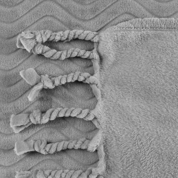 Cuvertura de pat Emma Patura cu franjuri, Eurodraperii, argintie