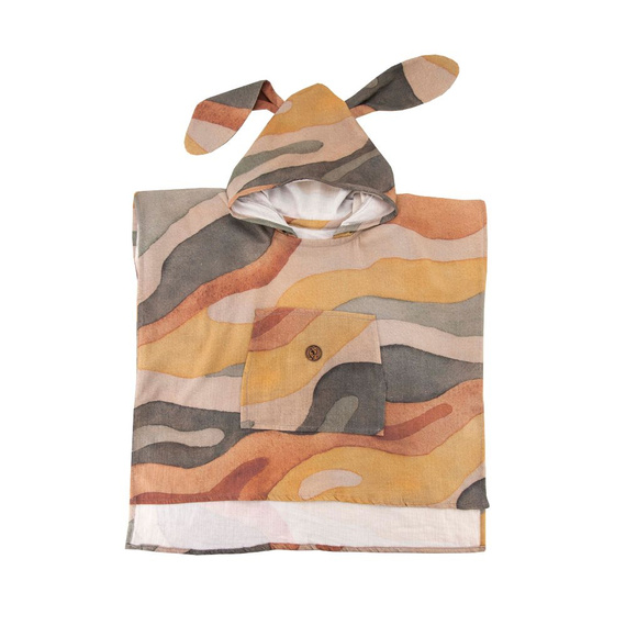 Rainbow Mountain Poncho de înot pentru copii cu glugă din muselină | 100% bumbac – cu uscare rapidă